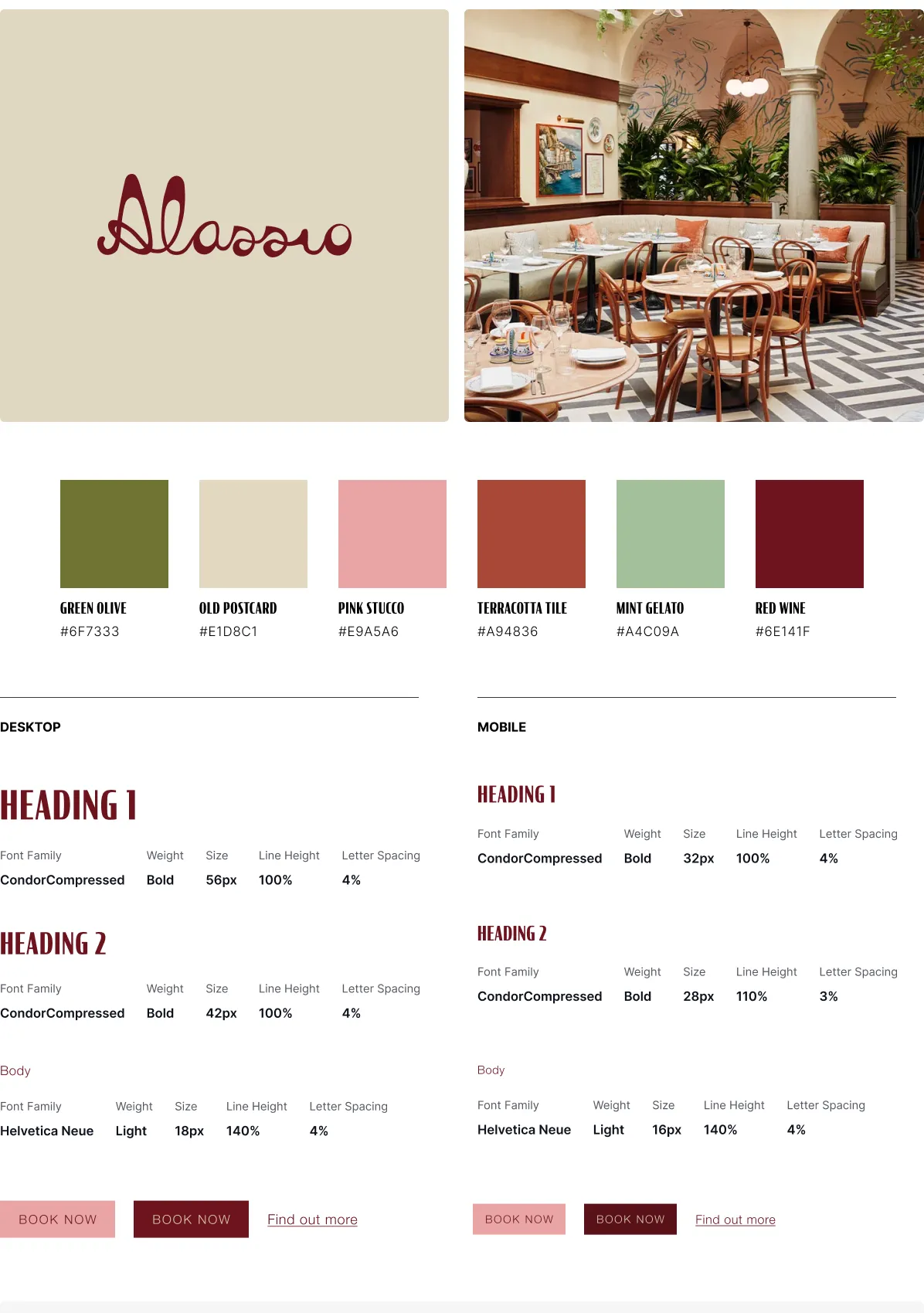 Alassio brand system and website design
