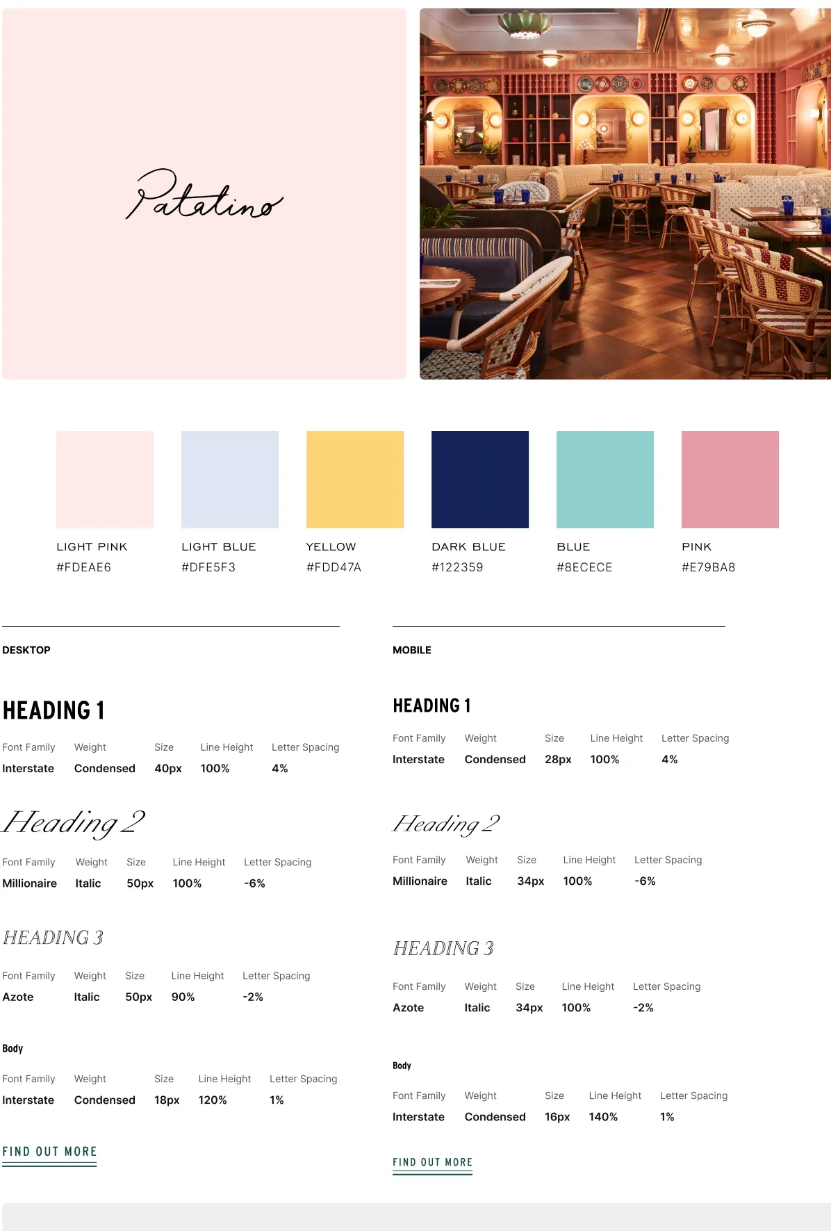 Patatino brand system and website design